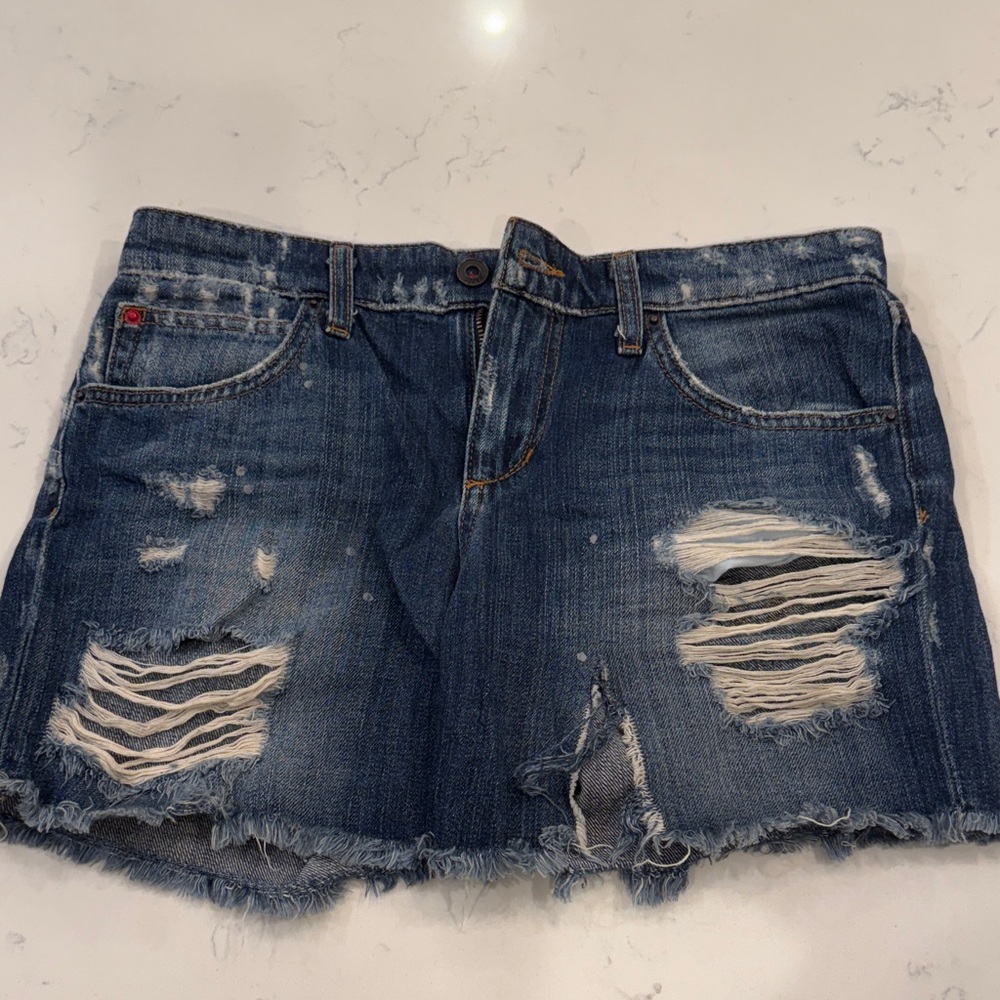 Distressed Denim Shorts